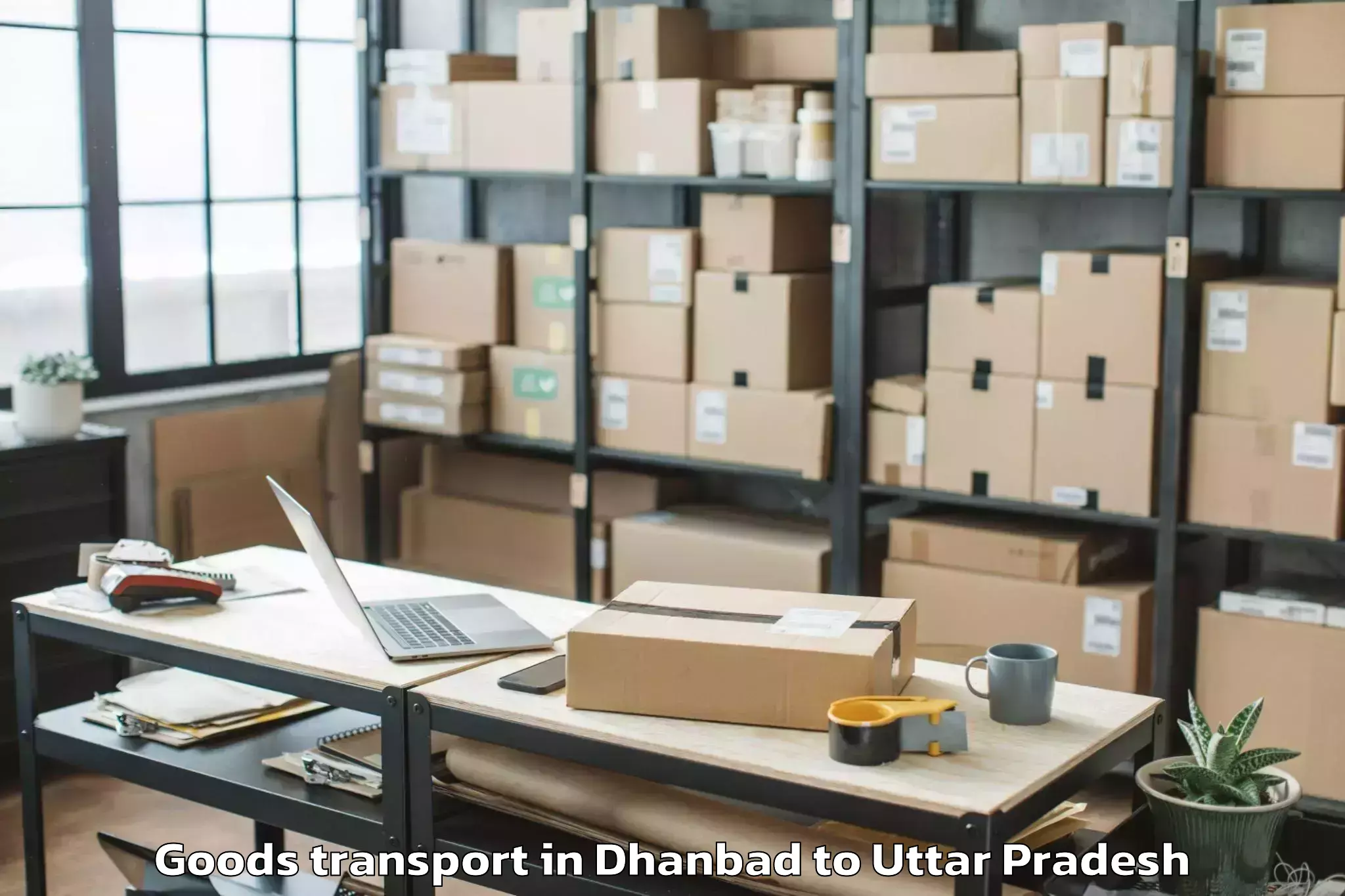 Easy Dhanbad to Khalilabad Goods Transport Booking